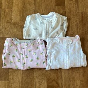 3/$20 - zipper footie pajama bundle 3-6M